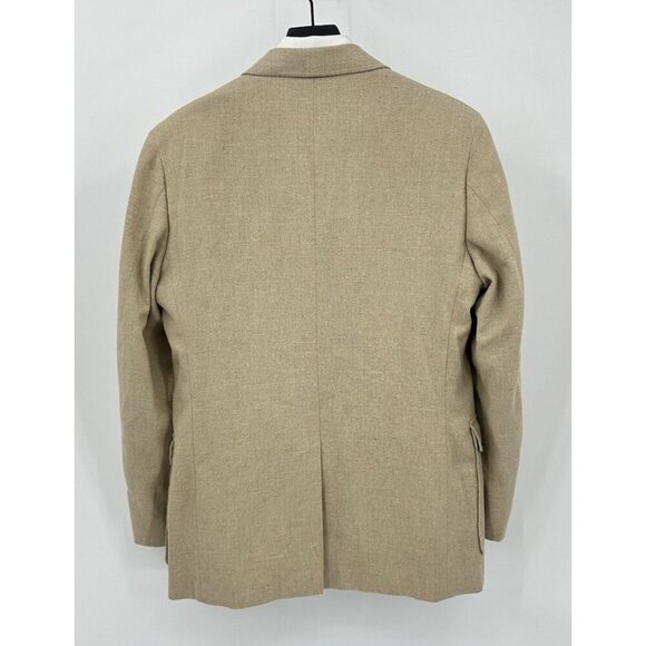 vintage 80s JORDACHE jacket blazer sport coat linen blend beige tan retro 40L - Picture 6 of 8